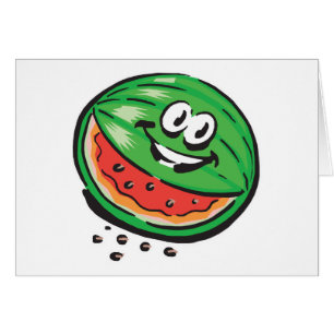 lycklig vattenmelon hälsningskort