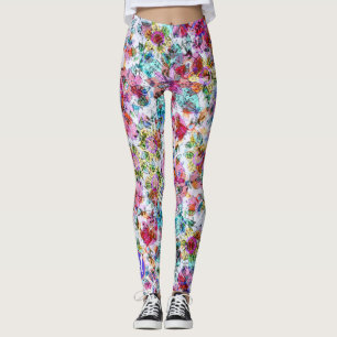 LYCKLIG VÄXLAGAR VATTENFÄRGFLÖDEN W/ MONOGRAM LEGGINGS