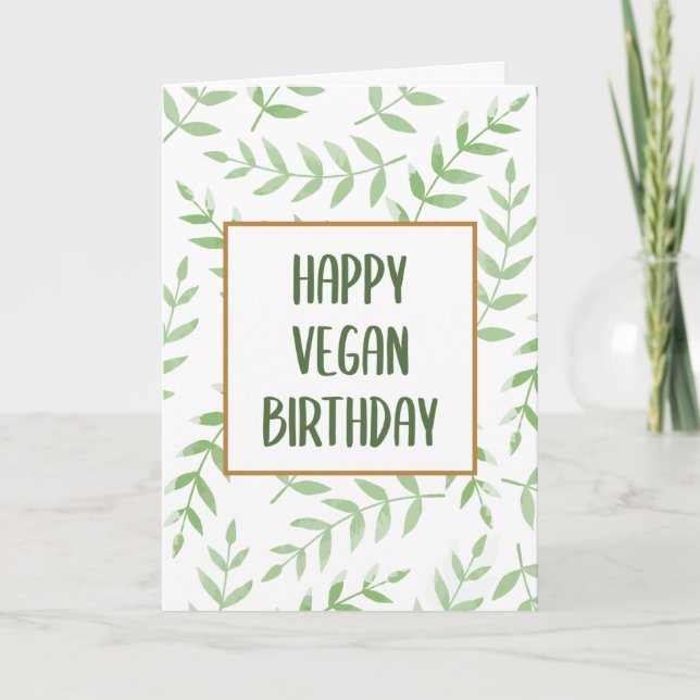 Lycklig Vegan Birthday Kort (Framsida)
