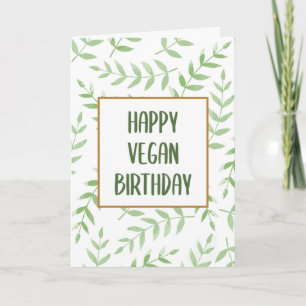 Lycklig Vegan Birthday Kort