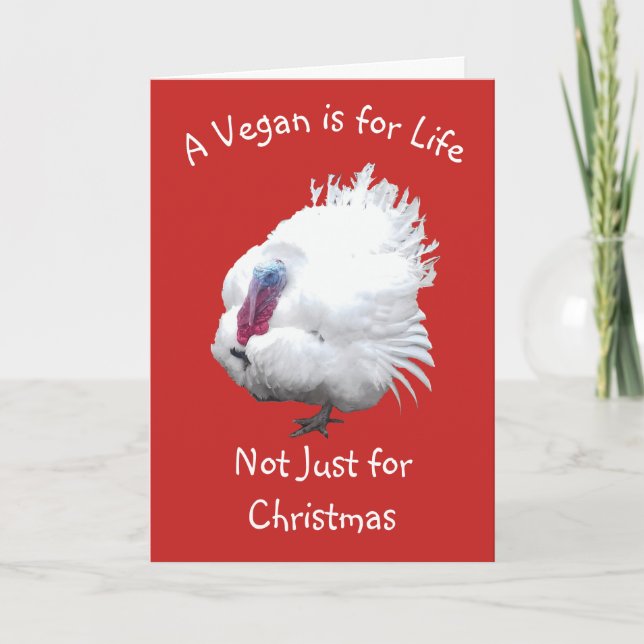 Lycklig Vegan-jul Kort (Framsida)
