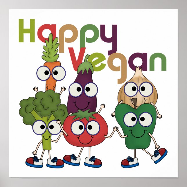 Lycklig Vegan Poster (Framsidan)