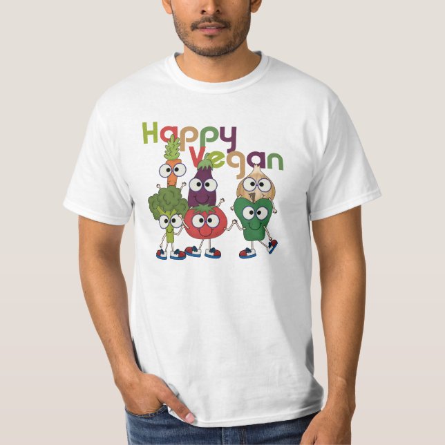 Lycklig Vegan Tee (Framsida)