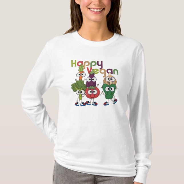 Lycklig Vegan Tee Shirt (Framsida)