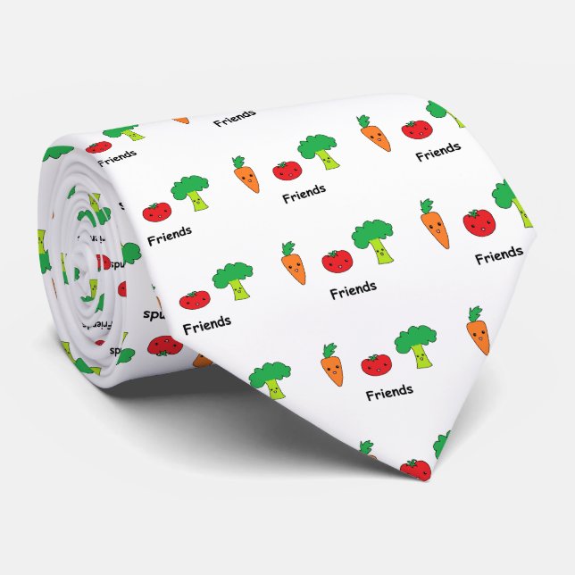 Lycklig Vegetabiliska vänner Slips (Rullad)
