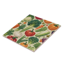 Lycklig Vegetables Healthy Food Trendig Collection Kakelplatta