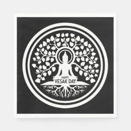 Lycklig Vesak-dagen Pappersservett