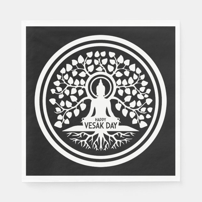 Lycklig Vesak-dagen Pappersservett (Framsidan)