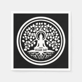 Lycklig Vesak-dagen Pappersservett