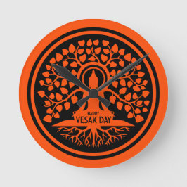 Lycklig Vesak-dagen Rund Klocka