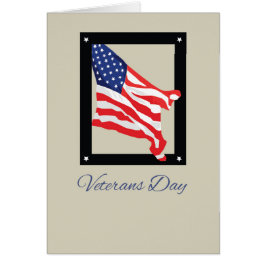 Lycklig Veterans Day, American Flagga, Tan Hälsningskort