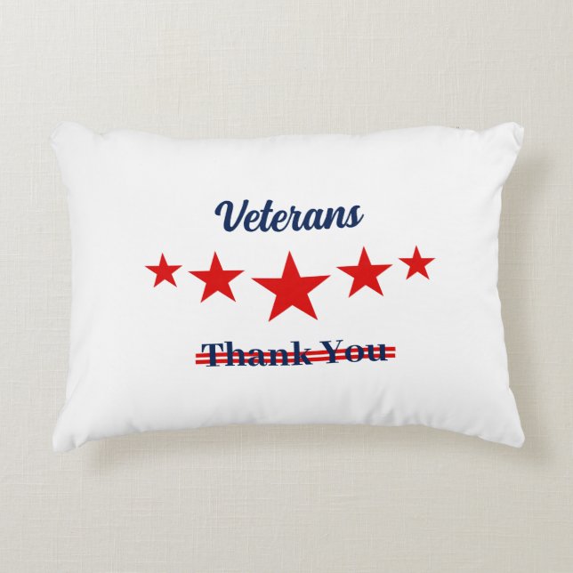 Lycklig veterans Day Prydnadskudde (Framsidan)