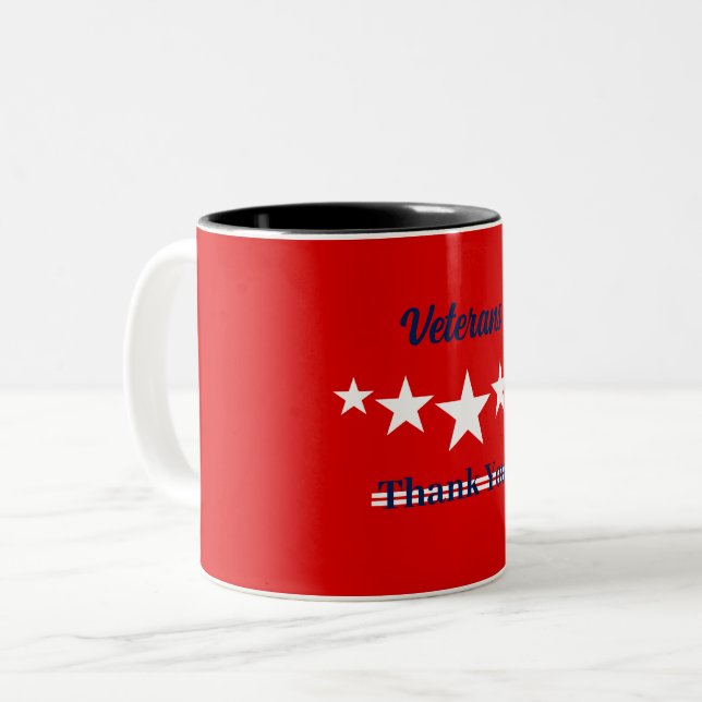 Lycklig veterans Day Två-Tonad Mugg (Framsida vänster)