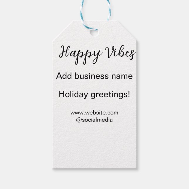 Lycklig vibes God jul på helgdag Presentetikett (Framsidan)