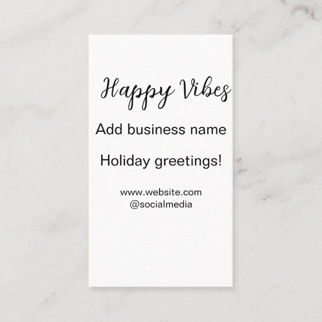 Lycklig vibes God jul på helgdag Visitkort (Framsida)