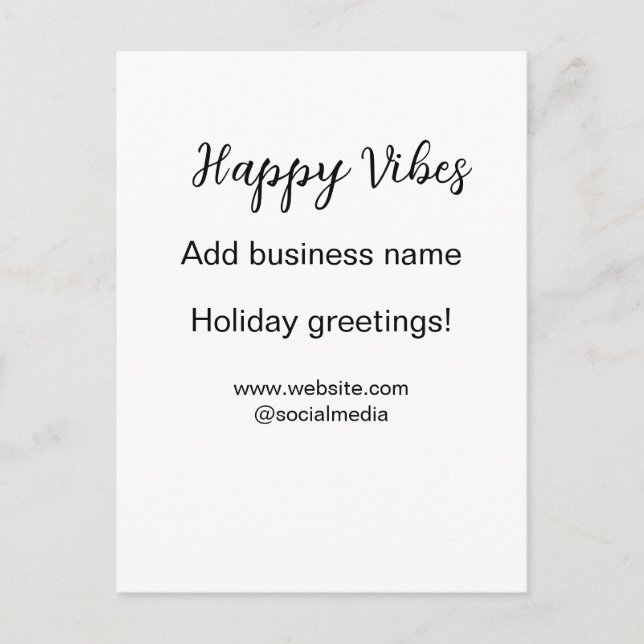 Lycklig vibes God jul på helgdag Vykort (Framsida)