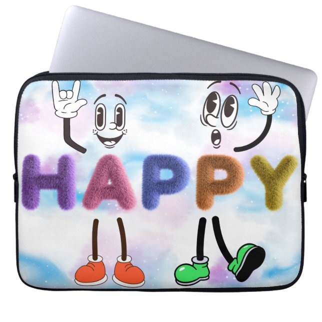 Lycklig Vibes Laptop Fodral (Framsidan)