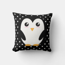 Lycklig Vibes: Penguin & Polka dots Pillow of Joy