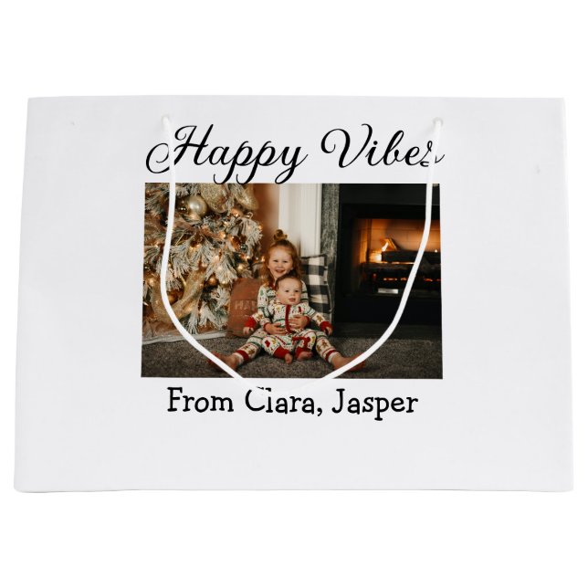 Lycklig vibes Ungdomsfamiljens julfoto Inbjudan (Framsidan)