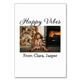 Lycklig vibes Ungdomsfamiljens julfoto Inbjudan Bordsnummer