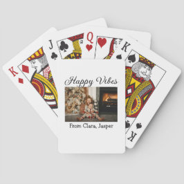 Lycklig vibes Ungdomsfamiljens julfoto Inbjudan Casinokort