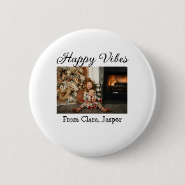 Lycklig vibes Ungdomsfamiljens julfoto Inbjudan Knapp