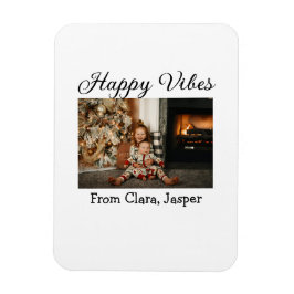 Lycklig vibes Ungdomsfamiljens julfoto Inbjudan Magnet