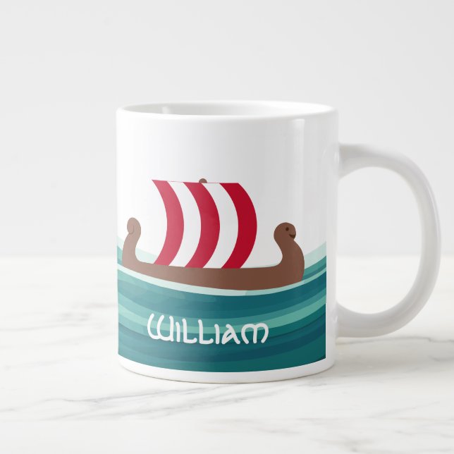 Lycklig Viking Frakt Jumbo Mugg (Höger)