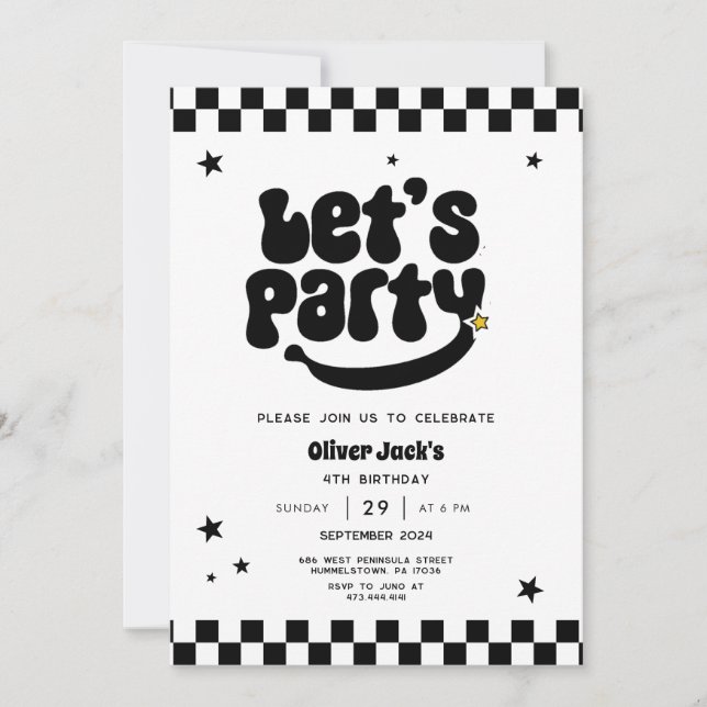 Lycklig, vilken ålder som helst på födelsedagsinbj inbjudningar (Framsida)