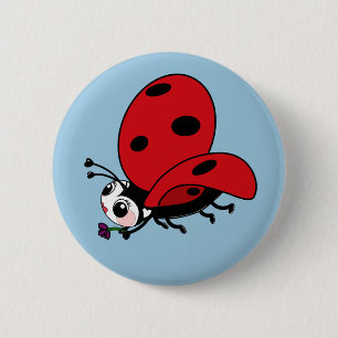 Lycklig Vingar Ladybug Button Knapp