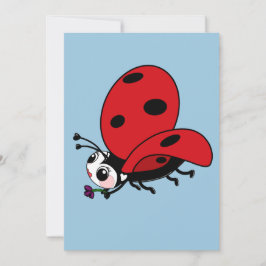 Lycklig Vingar Ladybug Inbjudningar