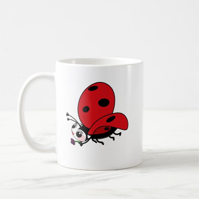 Lycklig Vingar Ladybug Kaffemugg (Vänster)