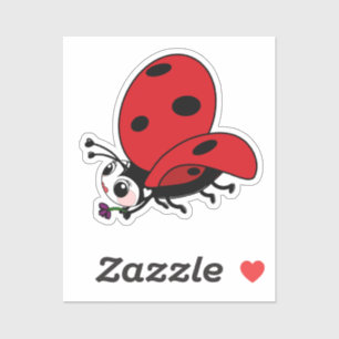 Lycklig Vingar Ladybug Klistermärken