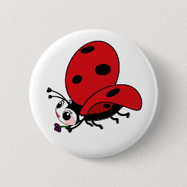 Lycklig Vingar Ladybug Knapp
