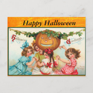 Lycklig Vintage Halloween-vykort Vykort
