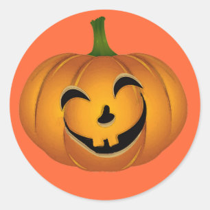 Lycklig Vintage Jack "o Lantern - Halloween Pumpki Runt Klistermärke