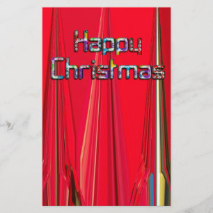 Lycklig Vintage vid jul - underbar Red Stationery Brevpapper