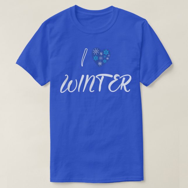Lycklig vinter, stort snöflammande hjärta för vint t shirt (Design framsida)