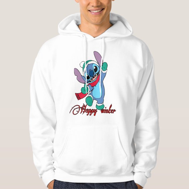 Lycklig vintersäsong hoodie (Framsida)