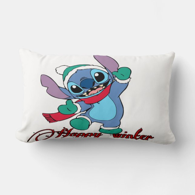 Lycklig vintersäsong lumbarkudde (Framsida)