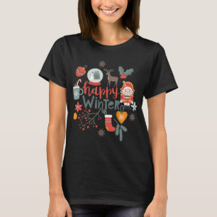 Lycklig vinterT-tröja T Shirt