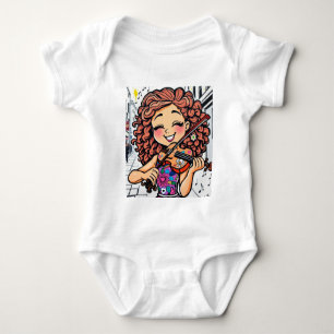 Lycklig Violin Girl Tecknad for Music Älskare T Shirt
