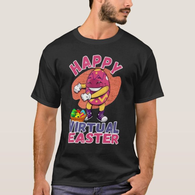 Lycklig Virtuella Påsk Floss Påskägg Boy Kid Tod T Shirt (Framsida)