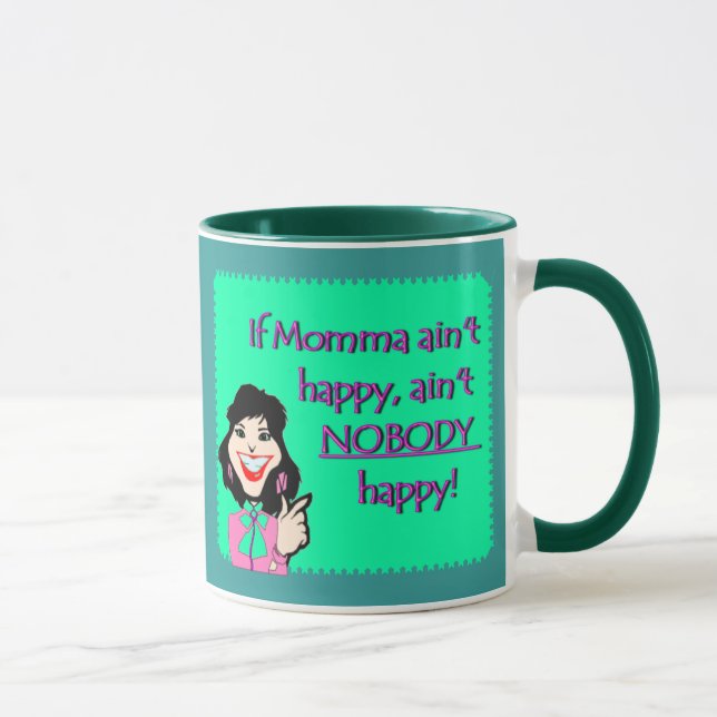 Lycklig vitMomma mugg (Höger)