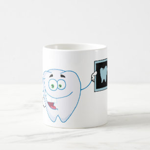 Lycklig vittandmugg kaffemugg
