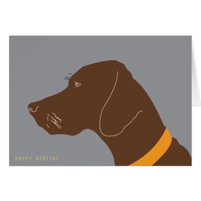Lycklig Vizsla jakt Hälsningskort (Framsidan Horizontal)