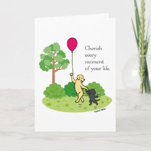Lycklig Walking Labradors Cherish Kort