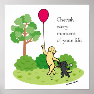 Lycklig Walking Labradors Cherish Poster