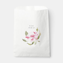 Lycklig Watercolor Blommigt Bröllop Monogram