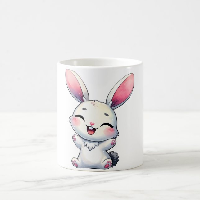 Lycklig Watercolor Bunny Kaffemugg (Center)